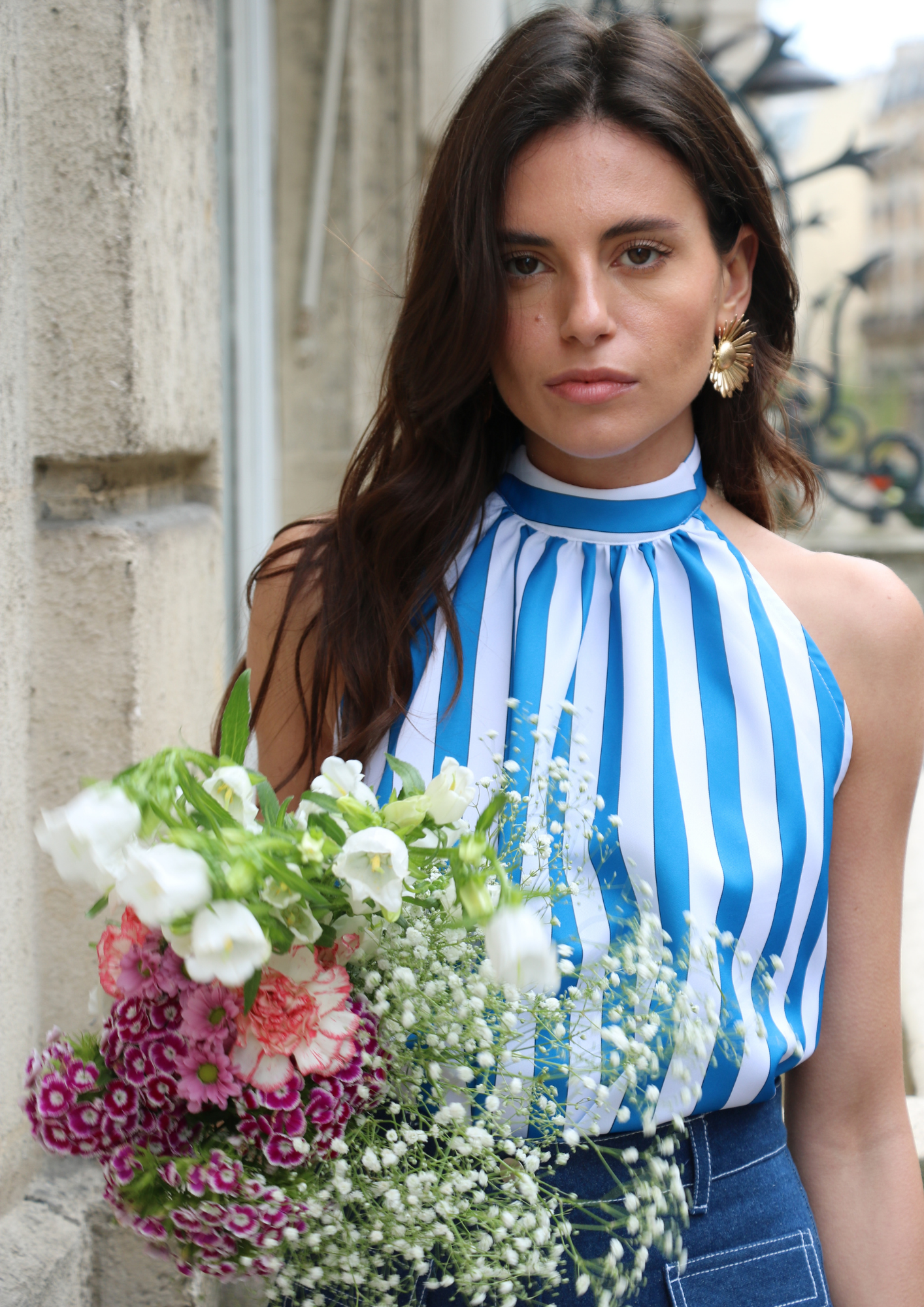 Top Amalfi - Rayures - Bleu