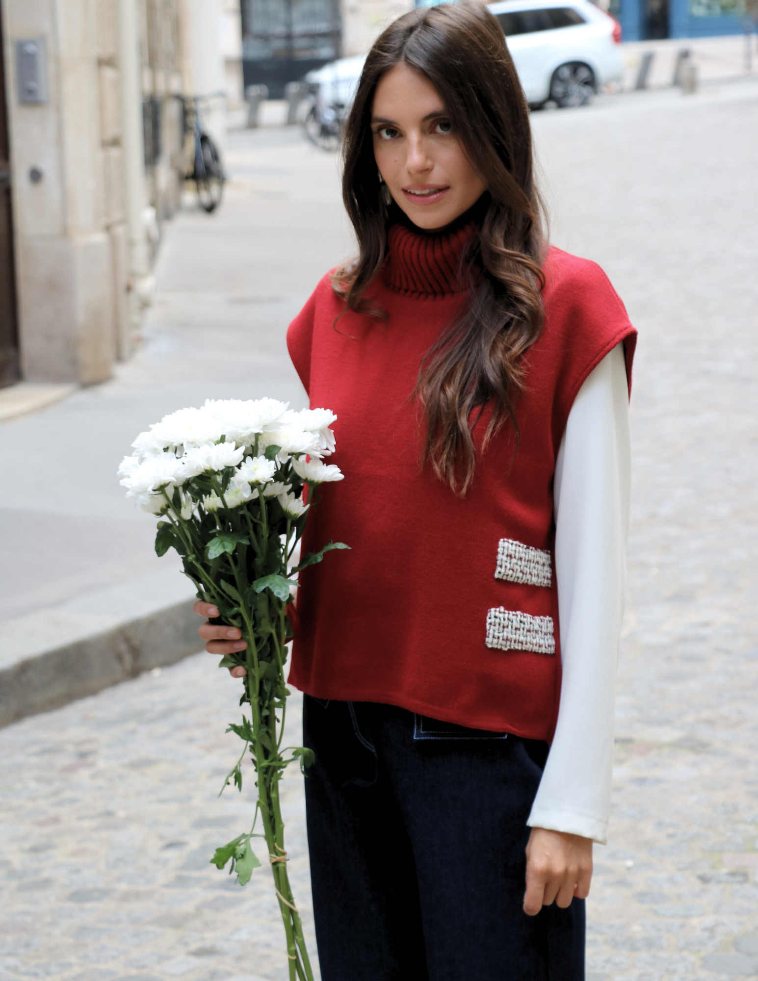Col Roulé Sans Manches - Bordeaux