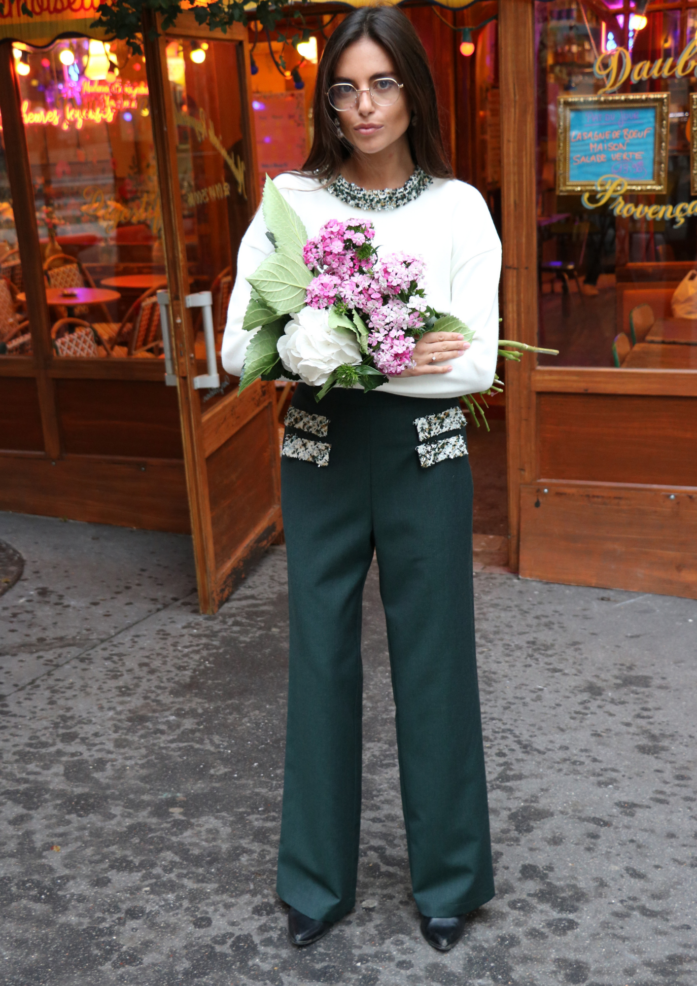 Pantalon Couture - Poches Tweed - 5 coloris