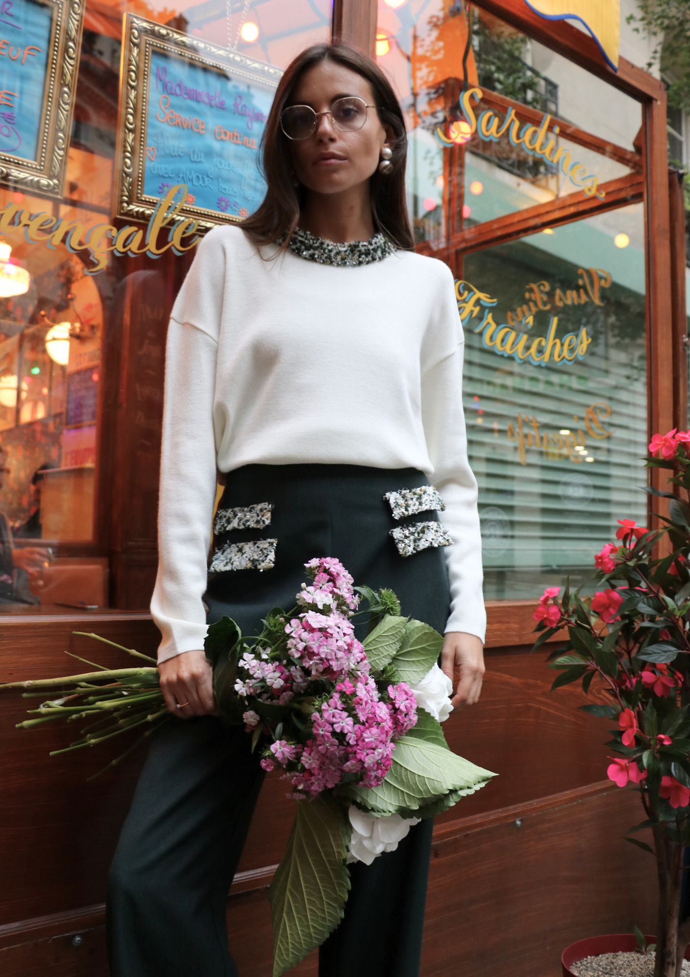 Pantalon Couture - Poches Tweed - 5 coloris