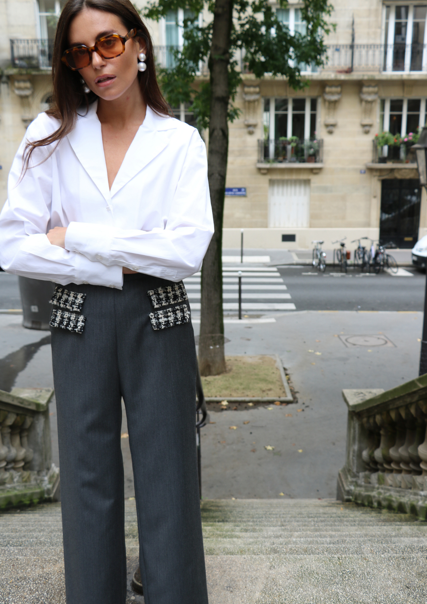 Pantalon Couture - Poches Tweed - 5 coloris