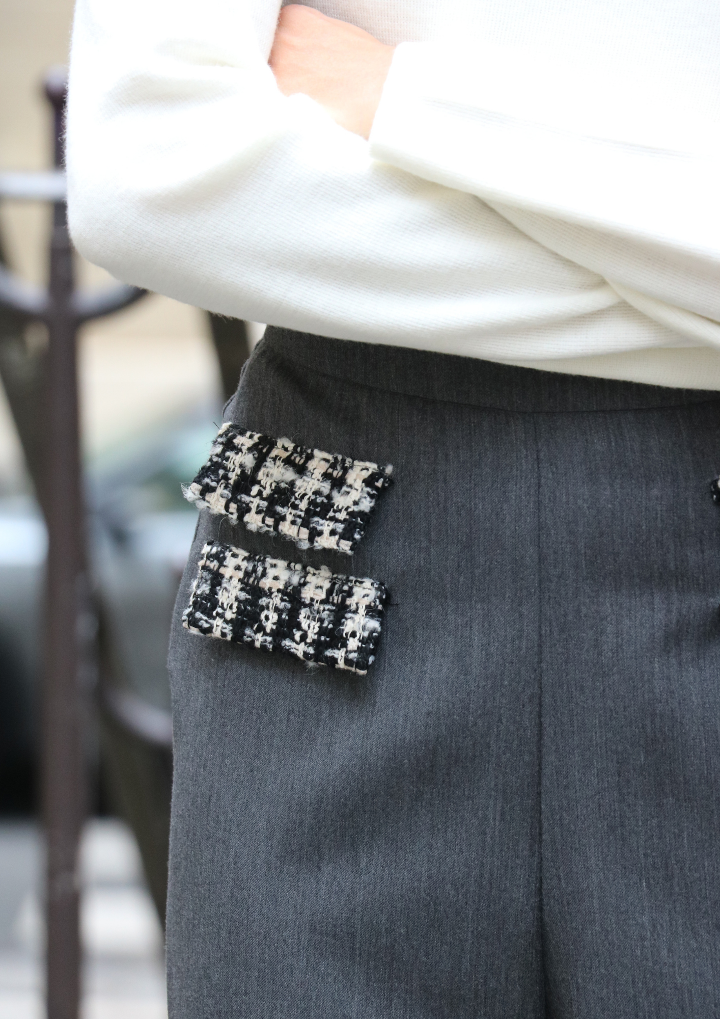 Pantalon Couture - Poches Tweed - 5 coloris