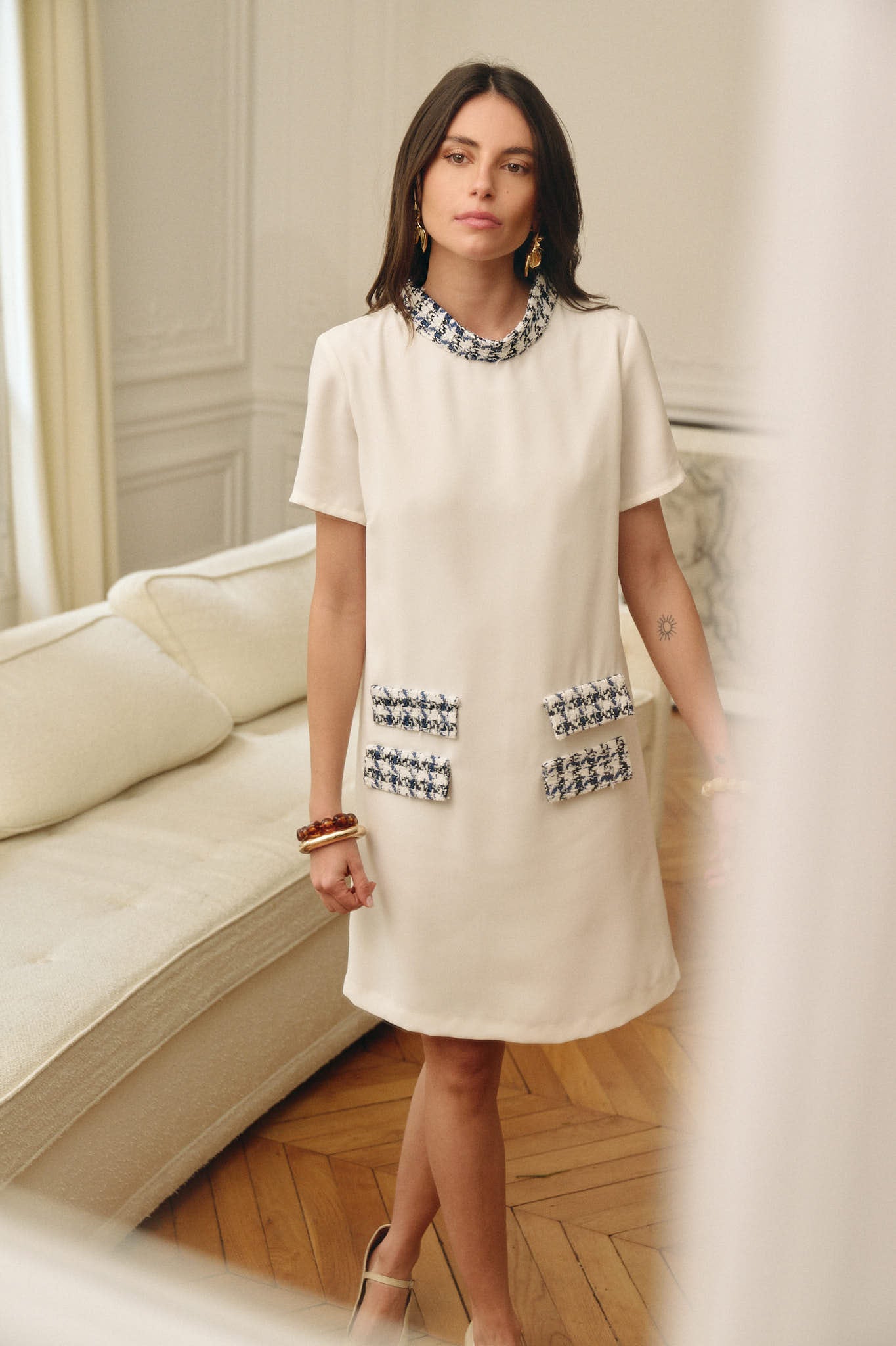 ROBE COUTURE - IVOIRE - Col & Poches personnalisables