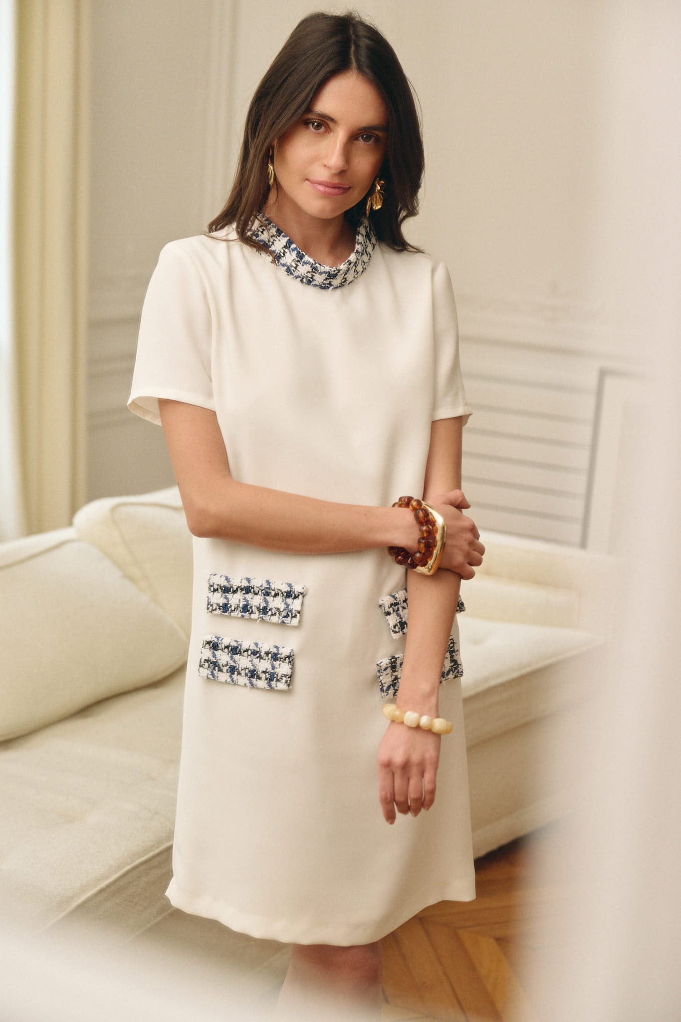 ROBE COUTURE - IVOIRE - Col & Poches personnalisables