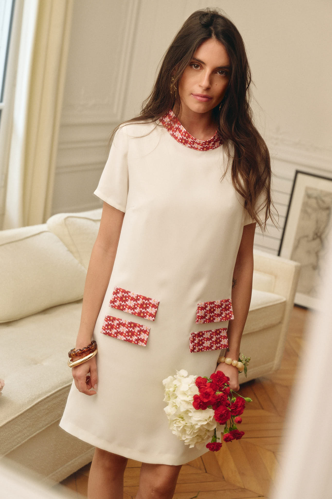 ROBE COUTURE - IVOIRE - Col & Poches personnalisables