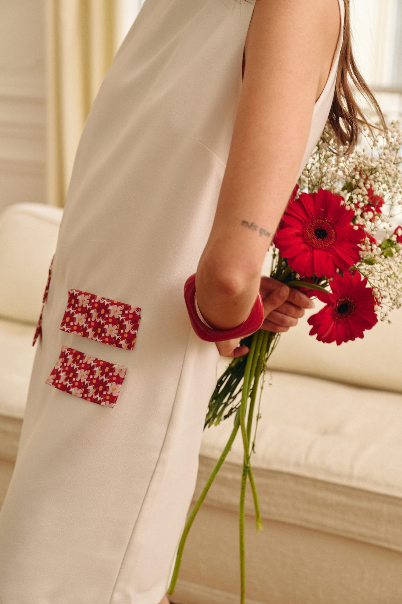 ROBE AYA - IVOIRE - Col & Poches personnalisables