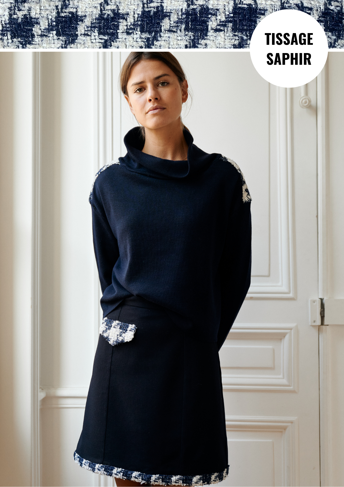 Jupe Couture Bleu Marine