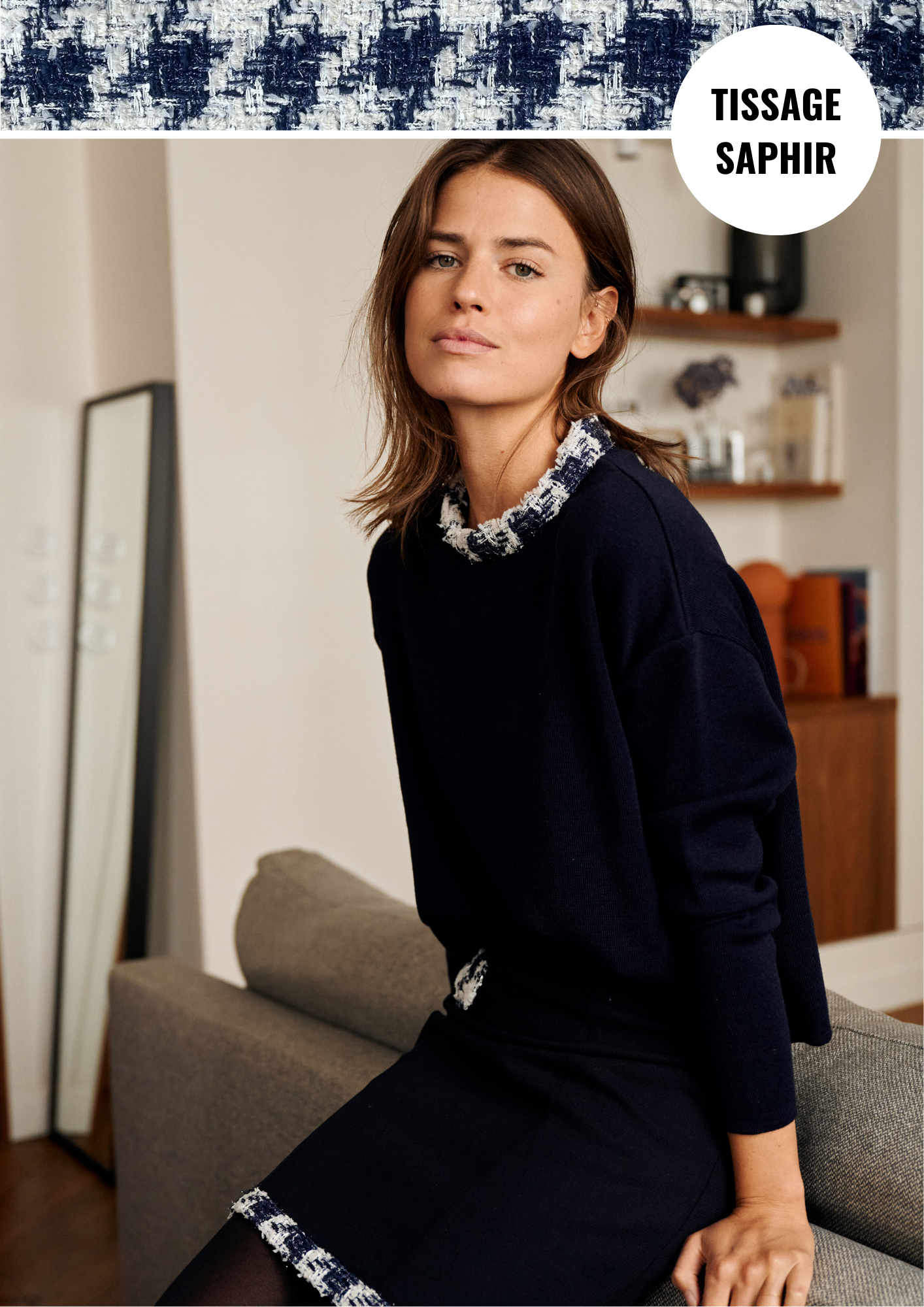 Jupe Couture Bleu Marine