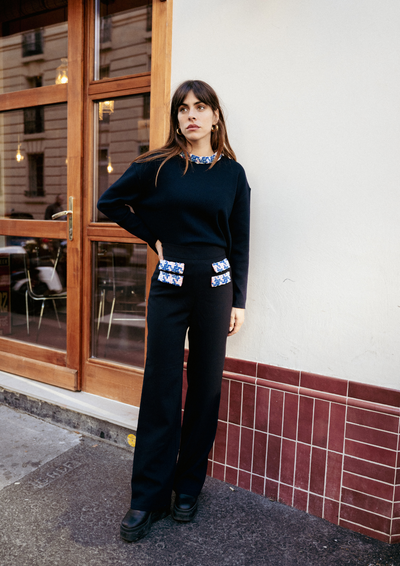 Navy Couture Trousers