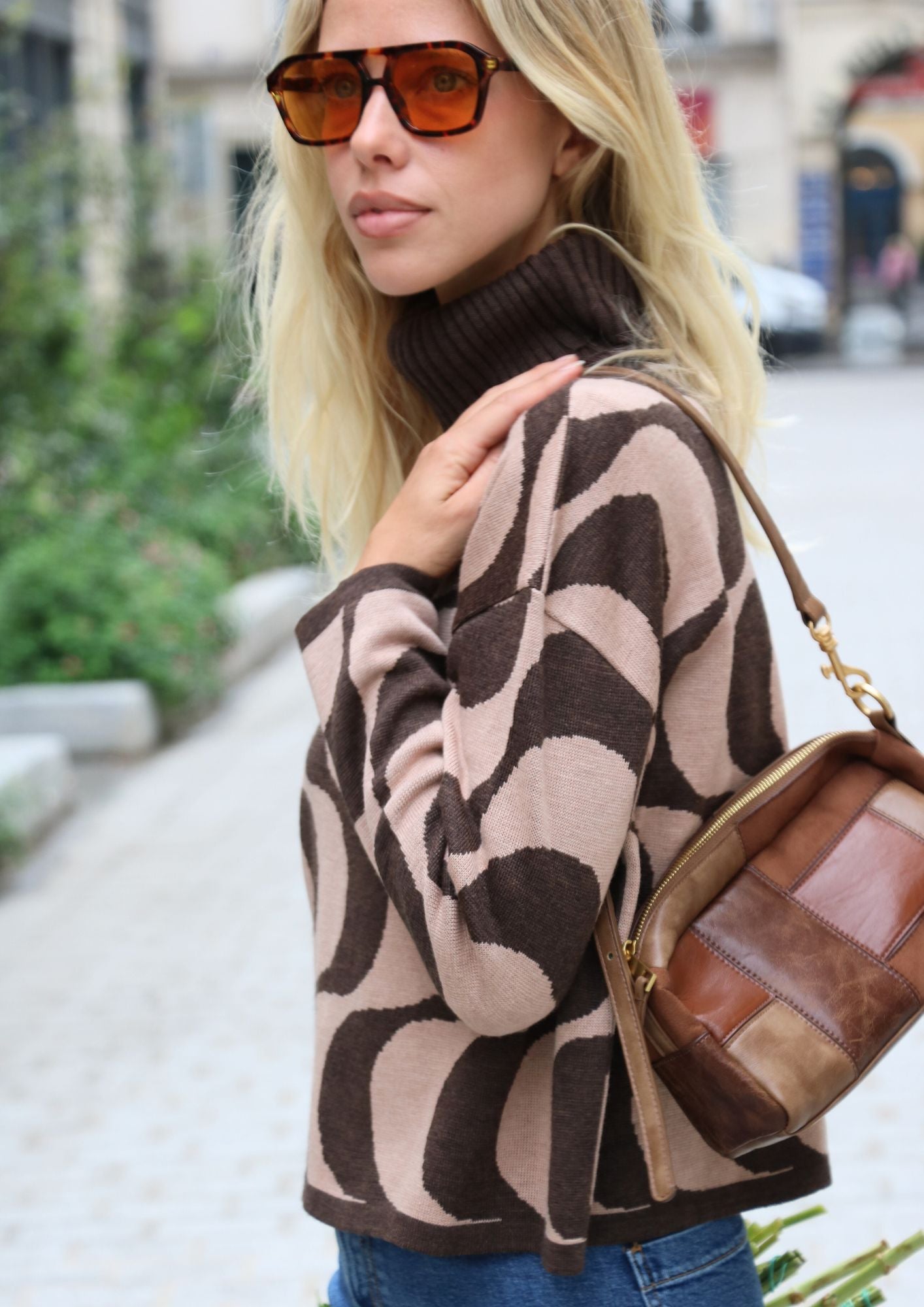 Col Roulé - Autumn Glow - Marron & Beige