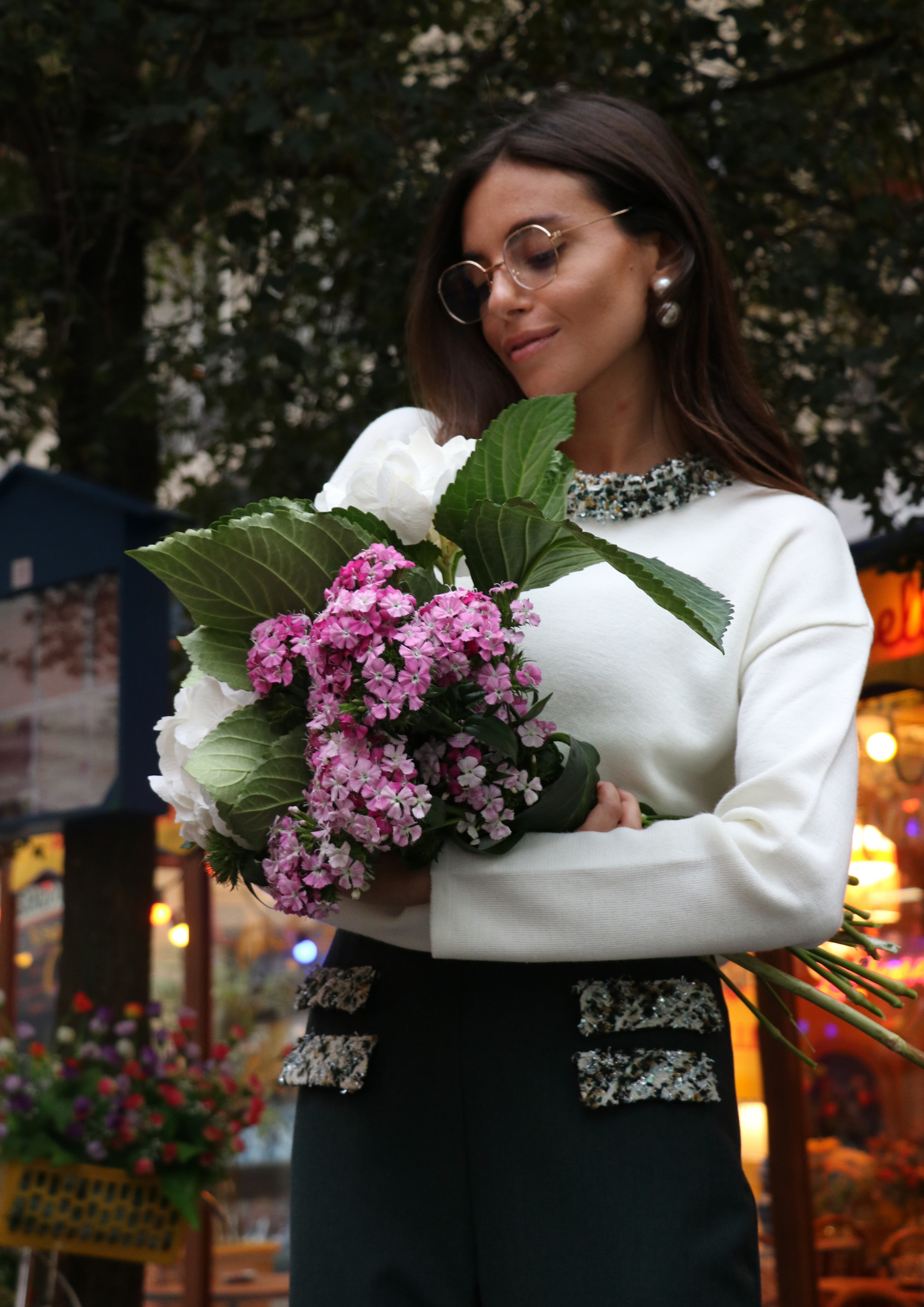 Pantalon Couture - Vert - Crêpe de laine & Tweed d'exception