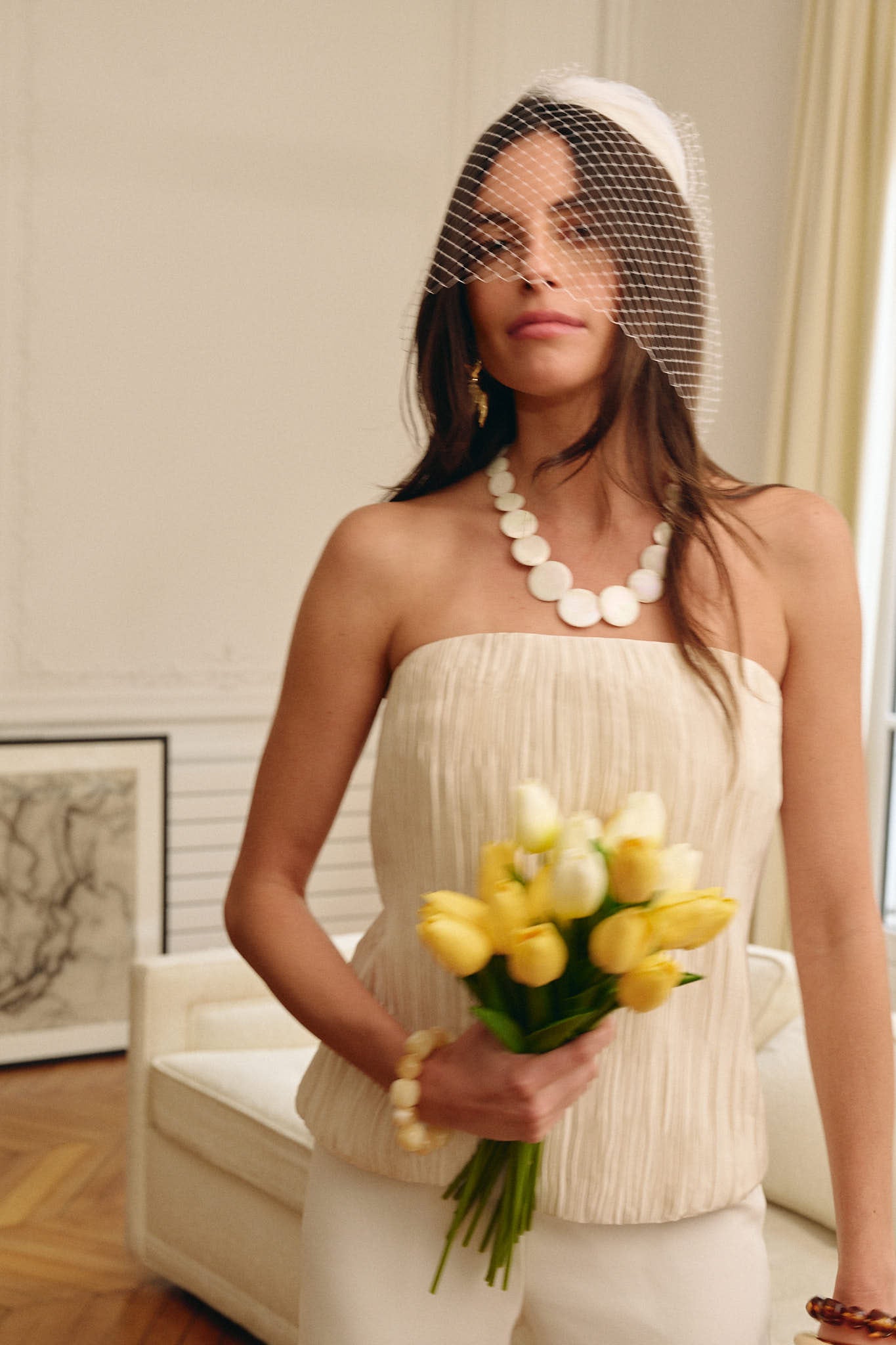 TOP BUSTIER NICOLE - IVOIRE